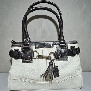 Coach Hampton Black and White Shoulder Bag Like New clean corners